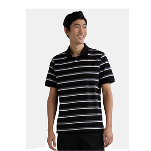 Men's Striped Polo <b>Shirt</b> Short Sleeve Breathable Knitted Cotton Blend Casual Regular Fit Golf <b>Collar</b> <b>T</b>-<b>Shirt</b> - Product Image 1