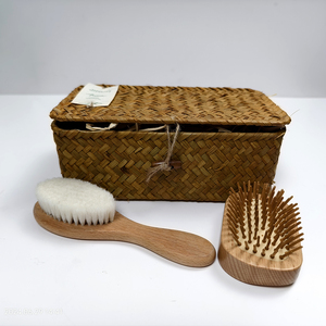 Commercio all'ingrosso migliore vendita prodotti <span class=keywords><strong>Bambu</strong></span> regalo Spray spazzola per capelli di bambù <span class=keywords><strong>bagno</strong></span> toelettatura <span class=keywords><strong>Set</strong></span> cestino con coperchio - Product Image 2