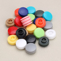 Kancing Tekan Plastik Bulat T5 Hitam Custom dari Pabrik, Tahan Lama, Empat Bagian, Dapat Dicuci, untuk Pakaian, Tas, dan Jahitan