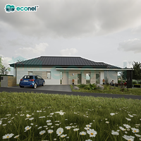 Panneau en mousse de ciment de conception européenne, maison préfabriquée intelligente, énergie solaire, étanche, module de maison à 3 chambres, villa, supermarché, entrepôt