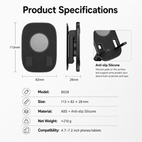 Support de téléphone portable télescopique en ABS, réglable en hauteur, anti-fatigue, pour bureau, compatible avec les téléphones et tablettes, sécurisé
