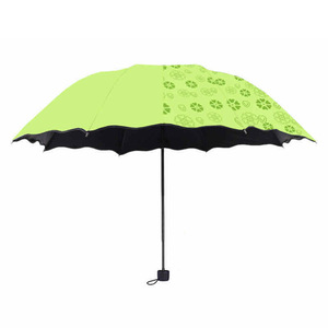 Sun <b>Umbrella</b> Three Fold Portable Folding Manual Open Travel Use Water Resistant Black Silver Coated <b>Umbrella</b> - Product Image 2
