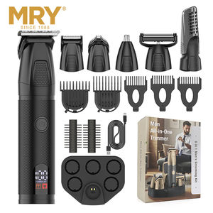 MRY充電式6in1グルーミングキットLEDディスプレイヘアトリマーコードレスパワフルバリカンヘアカットマシンキットスタンド付き - Product Image 4