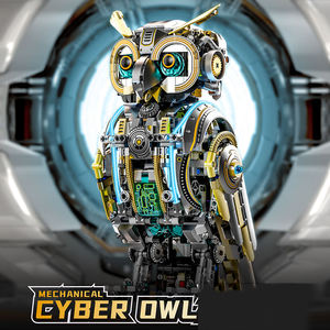 13094 Mechanical Cyber Owl <b>Block</b> Bricks Model Creative Assembly <b>Block</b> Set Educational Building <b>Block</b> Set <b>Plastic</b> Collection Toy - Product Image 2