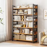 Étagère de présentation multi-niveaux personnalisable en bois avec bibliothèque
