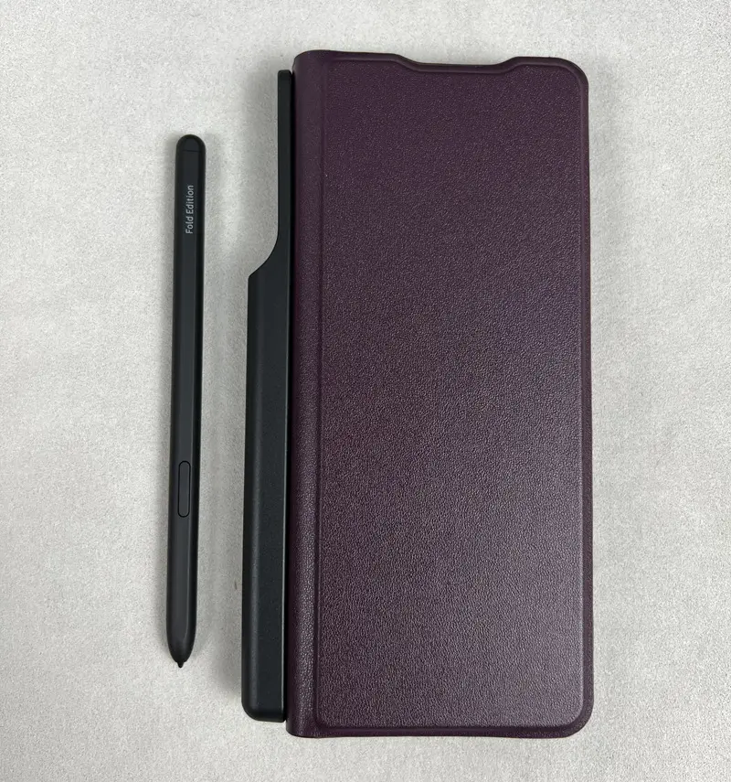 Anti-Scratch 1:1 Original Color Stylus S Pen Fold Mobile Phone PU Leather Sell Cover for Samsung Galaxy Z Fold 3/4 Case
