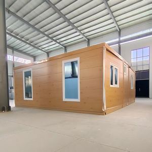 Grande cabine modulaire préfabriquée extensible Maison conteneur en bois et acier plat conforme aux normes pour villa hôtel immeuble <span class=keywords><strong>de</strong></span> bureaux utilisation <span class=keywords><strong>réunion</strong></span> - Product Image 1