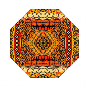 Paraguas Ankara con estampado africano de nuevo diseño, paraguas recto Kente abierto semiautomático con <span class=keywords><strong>mango</strong></span> de madera - Product Image 3
