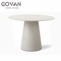 Meubles d'hôtel de luxe : Ensemble de table à manger ronde en aluminium pour jardins et patios