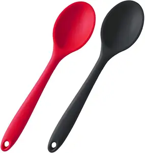 Utensílio de cozinha antiaderente, utensílio de cozinha com colher antiaderente de silicone com design higiênico