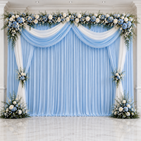 Toile de fond de scène de mariage personnalisée en tissu extensible 3D crème pour la décoration de cérémonie, de réception et d'événements