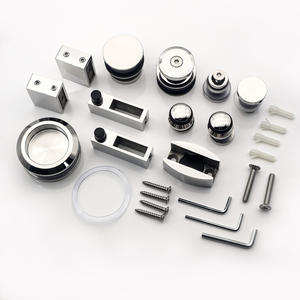 Perlengkapan Pintu Geser Harga Ekonomis, Kit Roda Pintu Kaca Geser Tanpa Bingkai untuk Kamar Mandi - Product Image 6