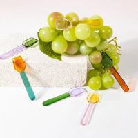 Mini cuillère à thé en verre borosilicate soufflé à la main, colorée, petite cuillère à café, accessoires de bar pour fêtes à domicile