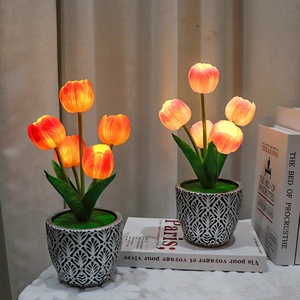 Lámpara Nocturna LED <span class=keywords><strong>de</strong></span> Tulipán Artificial con Batería Integrada, Control Táctil, Regalo Romántico <span class=keywords><strong>para</strong></span> Dormitorio, Lámpara <span class=keywords><strong>de</strong></span> Mesa <span class=keywords><strong>de</strong></span> Noche - Product Image 2