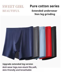 Anti-Chafing Long Leg Men's <b>Boxer</b> Briefs Soft Knitted Athletic Underwear Plus Size Comfortable Sports Design Anti-Ride Feature - Product Image 2