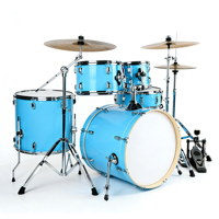 Ensemble de batterie complet 5 pièces 3 cymbales en métal et bois, couleur personnalisable, kit complet de matériel pour tous les niveaux d'entraînement