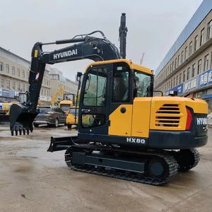 Excavatrice sur chenilles hydraulique d'occasion Hyundai HX80 de fabrication coréenne, 8 tonnes, avec moteur, boîte de vitesses, moteur à engrenages, pompe, prix bas, équipement de machinerie - Product Image 3