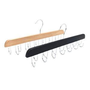Custom LOGO Ties Tank Tops Scarves Belt Organizer Belt Hanger Wood Belt Rack Closet Accessories with 14 <b>Hooks</b> for Closet - Product Image 4
