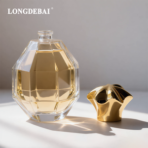 New Arrival 100Ml Glass Perfume Bottle Luxury Polygonal Shape Glass Perfume Bottle <b>clear</b> Glass Perfume Bottle With Zamac Cap - Product Image 4