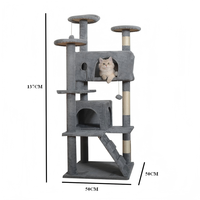 Grande maison pour chat à plusieurs niveaux, spacieuse, avec griffoir en sisal naturel, plateforme et rampe pour chats de grande taille, arbre à chat d'intérieur