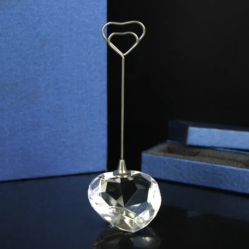 Bomboniere regali Crystal Heart Diamond segnaposto per porta biglietti da visita porta Memo clip