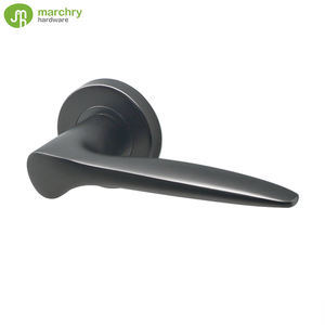 Manija de Puerta Interior de Acero Inoxidable 304 con Base Redonda y Palanca Plana, Color Gris Metálico - Product Image 2