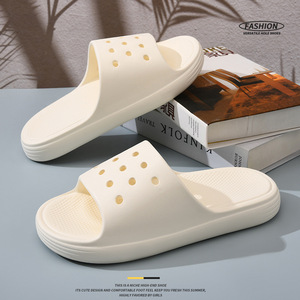 Pantuflas de Verano para Mujer EVA, Suela Gruesa, Transpirables, Antideslizantes, para Interiores y Exteriores, Color Sólido, Punta Redonda, Zapatos para el Hogar - Product Image 1