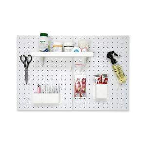 Organisateur mural en panneau perforé, matériau MDF, 12x16 pouces, design multifonctionnel, gain de place pour le bureau, le salon - Product Image 5