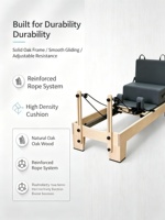 Reformer Pilates en chêne pliable et réglable, direct usine, équipement de fitness professionnel pour studio, vente en gros OEM