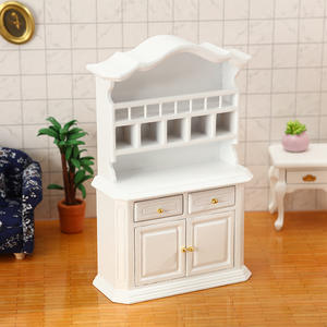 1:12 Style européen bricolage jouet bois stockage vitrine bibliothèque meubles ornements poche modèle maison de poupée Miniatures - Product Image 4
