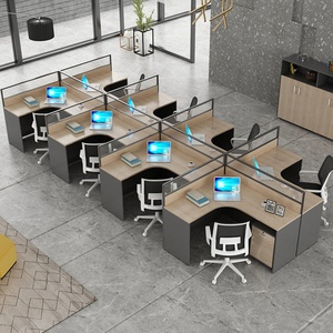 Modern Desk Partition Factory Manufacturer Modern Modular Panel L Shaped <b>Office</b> Cubicle Workstation for 2 People - Product Image 6