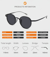 Lunettes de soleil rétro vintage haut de gamme en titane, forme ronde, 100% titane, verres polarisés UV400, lunettes de soleil pour hommes, unisexe