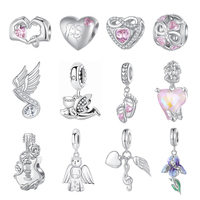 Breloques en Argent Sterling 925 pour Bracelets, Charms de Voyage Avion Train Bus Valise, Perles DIY, Fabricant de Breloques Chat Porte-Bonheur Personnalisées