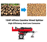 Fendeuse à Bûches en Bois Super Durable 40 T 15 CV Hydraulique Scie Fendeuse de Bûches Processeur de Bois de Chauffage Machine à Fendre les Bûches à Essence