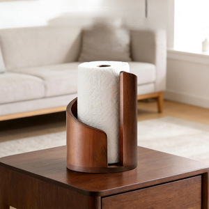 Solid Wood Desktop <b>Paper</b> Holder Walnut Kitchen Countertop <b>Tissue</b> Storage Box Multipurpose Hotel Restaurant Use - Product Image 2