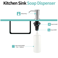 Accessoires modernes pour salle de bain : Flacons vides pour gel douche, distributeur de savon à pression manuelle avec pompe de distribution de lessive de comptoir