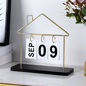 Calendario de escritorio perpetuo de metal con diseño de casa pequeña de Mystic Arts, decoración para el hogar y el dormitorio, regalo - Product Image 3