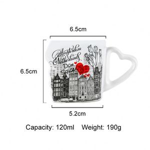 Wholesale Creative Valentine'S Day Gifts Heart-Shaped Handle Coffee Mugs Custom Logo Souvenir Ceramic <b>Cup</b> <b>Sets</b> - Product Image 2