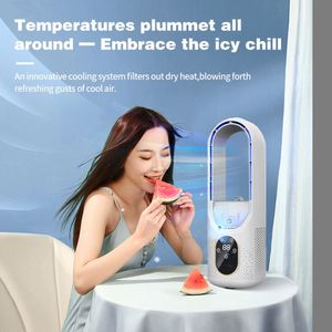 Smart Bladeless Desk Fan, Negative Ion Humidifying Air Cooler, 6H Timer Rechargeable Fan for Summer Cooling - Product Image 2