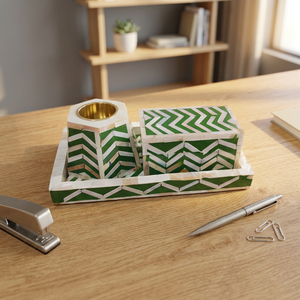 2027 Regalo Árabe de Ramadán: Juego de Bandeja y Caja para Quemador de Bakhoor (Mubkhar) con Incrustaciones de Nácar en Madera, para Uso Religioso, Artesanía de Calidad India - Product Image 2