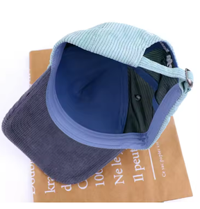 Casquette de baseball bicolore de haute qualité, casquette de baseball d'hiver personnalisée à 5 panneaux, casquette de baseball en velours côtelé brodée pour femme - Product Image 6