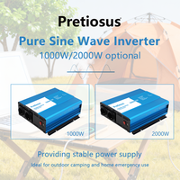 Convertisseur Pretiosus 2kw 2000 Watt, livraison rapide d'usine, onde sinusoïdale pure, convertisseur 12V 24V vers 110V 220V, convertisseur de puissance sur mesure