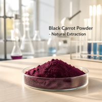 Poudre de Carotte Noire Naturelle 100% Soluble dans l'Eau de Qualité Alimentaire 10:1, Poudre Fine pour Boulangerie, Crème Glacée, Colorant Étiquette Blanche