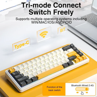 Clavier mécanique sans fil AULA F65 65% Layout Hot-Swap Gasket-mounted PBT LED RGB Gaming Keyboard