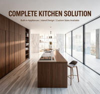 Meubles de cuisine européens modernes en placage de noyer naturel, ensemble d'armoires de cuisine sur mesure, design d'îlot, solutions de rangement intelligentes