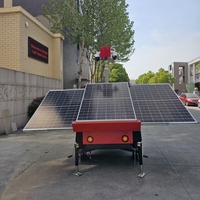Remorque de sécurité solaire à LED avec caméras 4G LTE résistantes aux intempéries pour tours d'éclairage de chantier