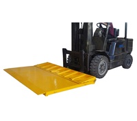 Rampe de chargement pliable en acier, planche de quai auto-nivelante, capacité de 6,5 tonnes, accès pour chariot élévateur, rampe de chargement robuste