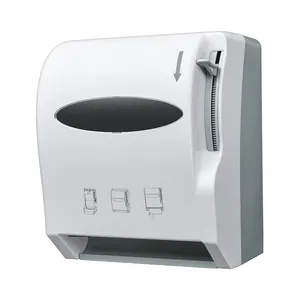 White original factory wholesale catering paper towel dispenser with stainless steel key roll towel dispenser machine