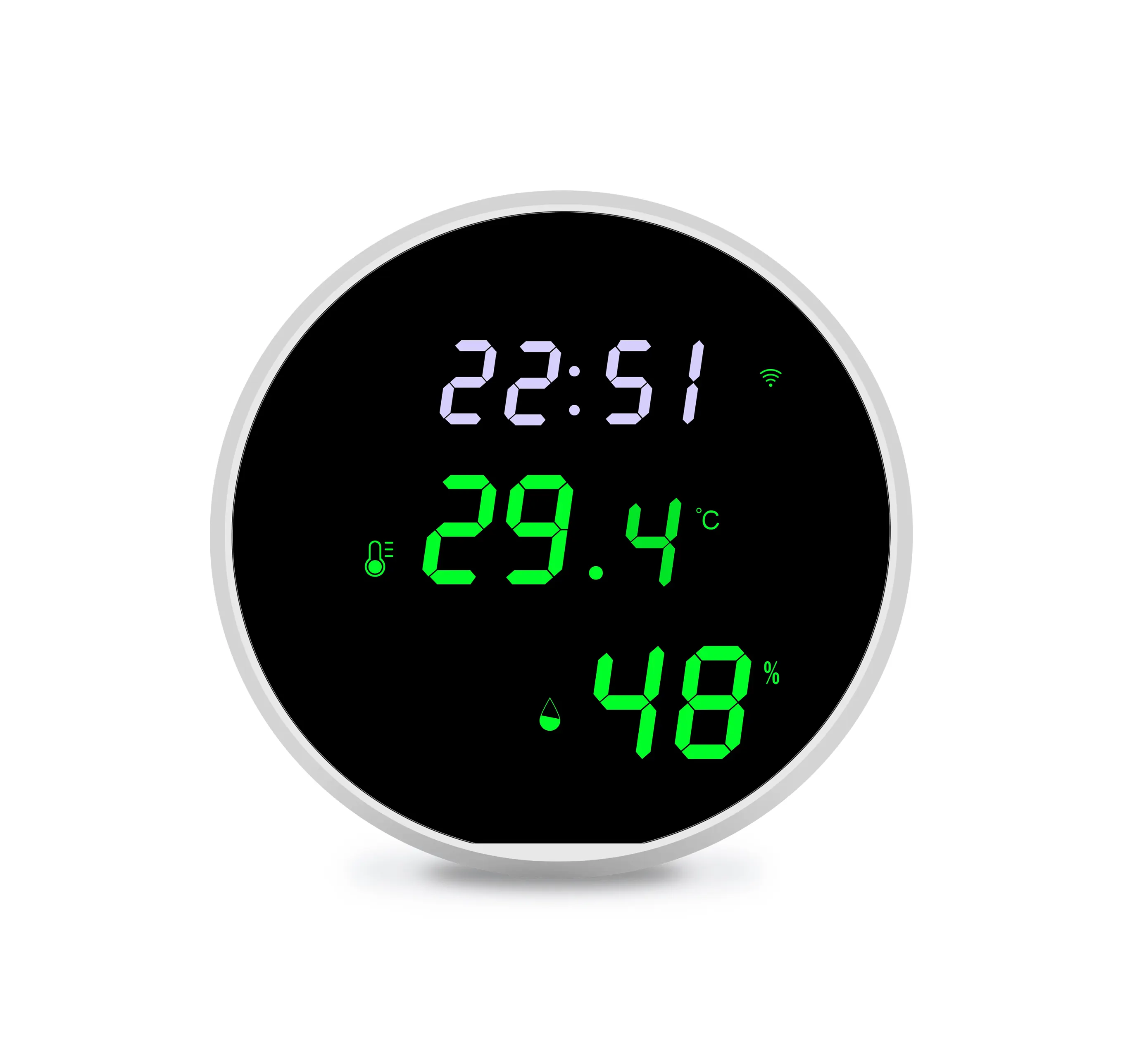 Thermometer Hygrometer Rechargeable USB Tuya WIFI Capteur de TempErature et Humidite avec Ecran LCD