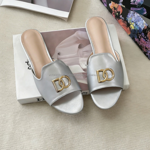 Ladies Shoes and Sandals Summer Luxury Designer Brand High Quality Original Colorful Leather <b>Slippers</b> Dc for Girls - Product Image 3